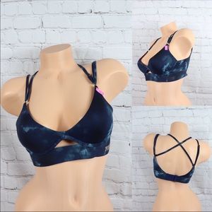 VS Pink Bonded Scoop Push Up Sports Bra tie dye